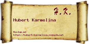 Hubert Karmelina névjegykártya
